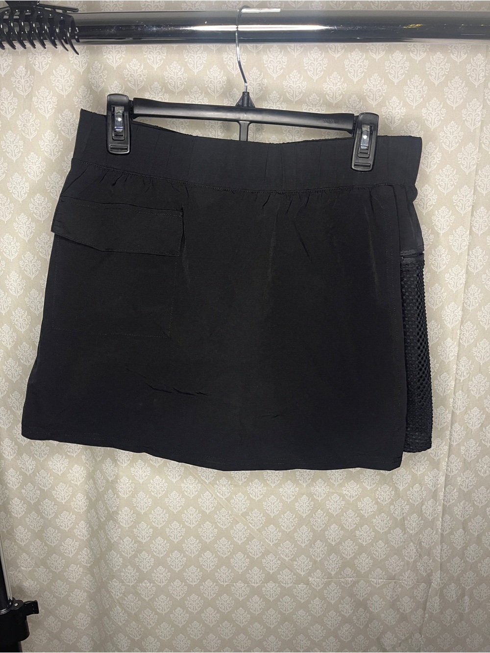 Black Athletic Skort with Side Mesh Panel
